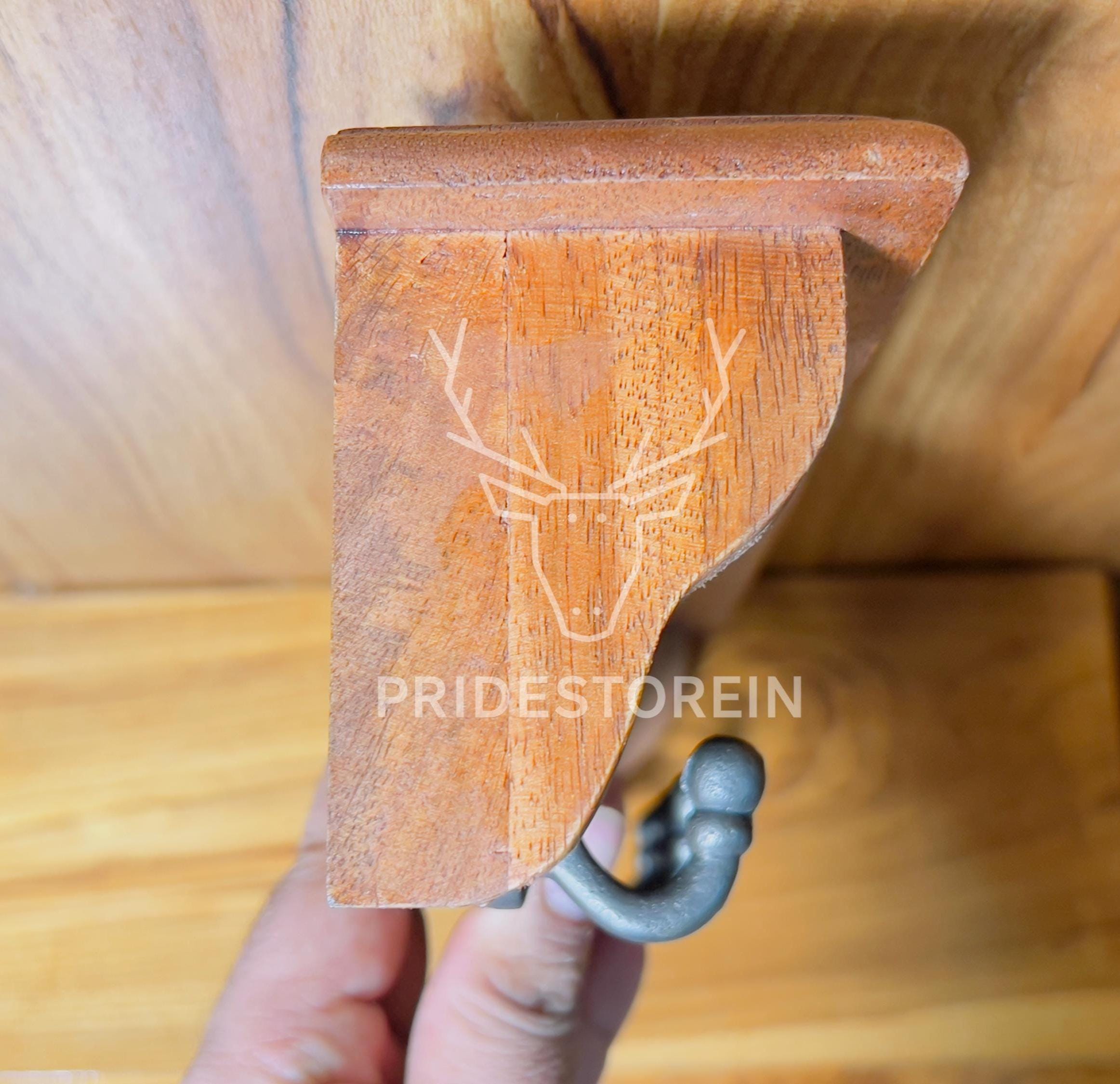 Ceramic Tile Key Rack - Wooden Wall Hook Organizer