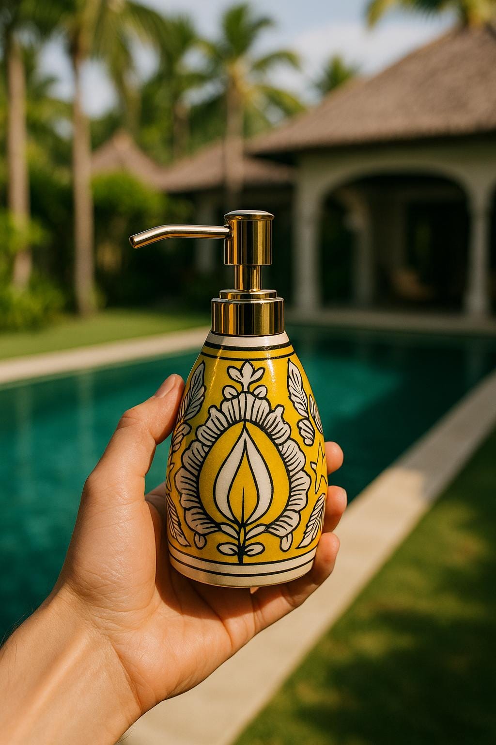 Boho Floral Ceramic Dispenser