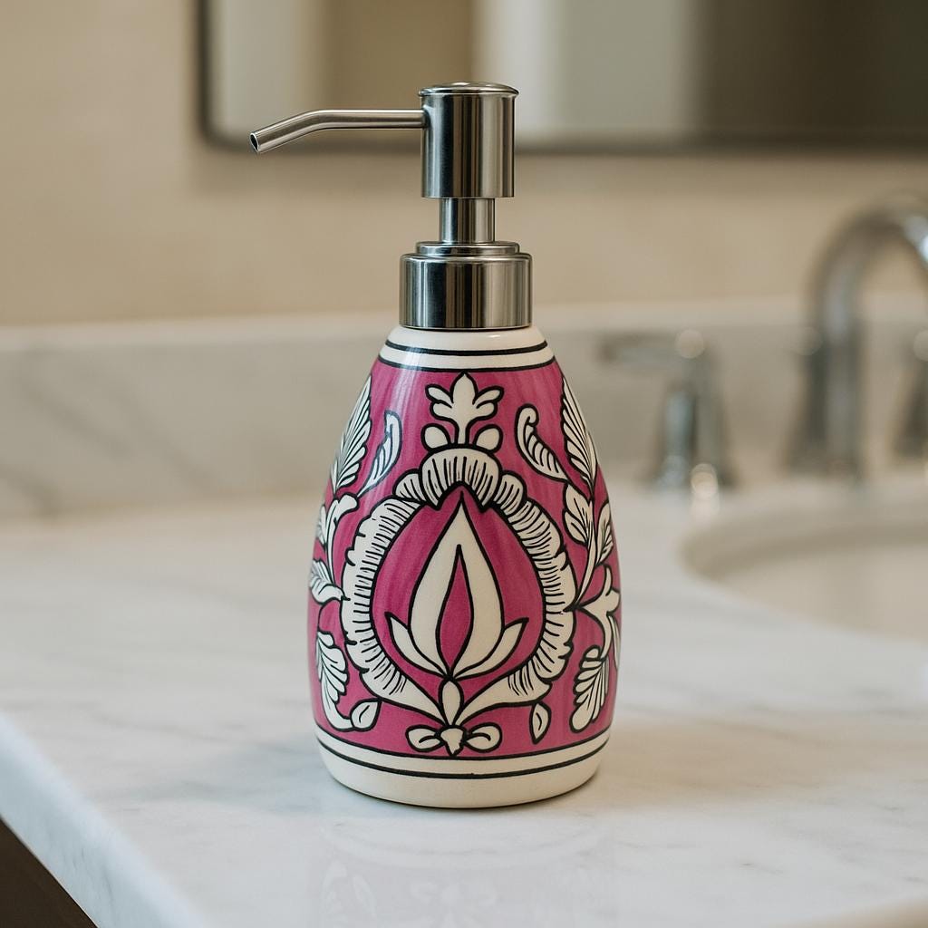 Boho Floral Ceramic Dispenser