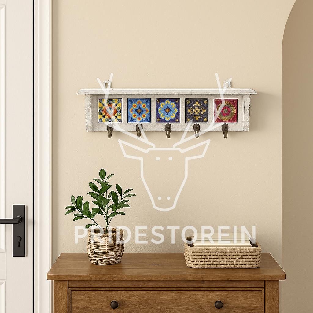 Chic Tile Key Rack for Entryway
