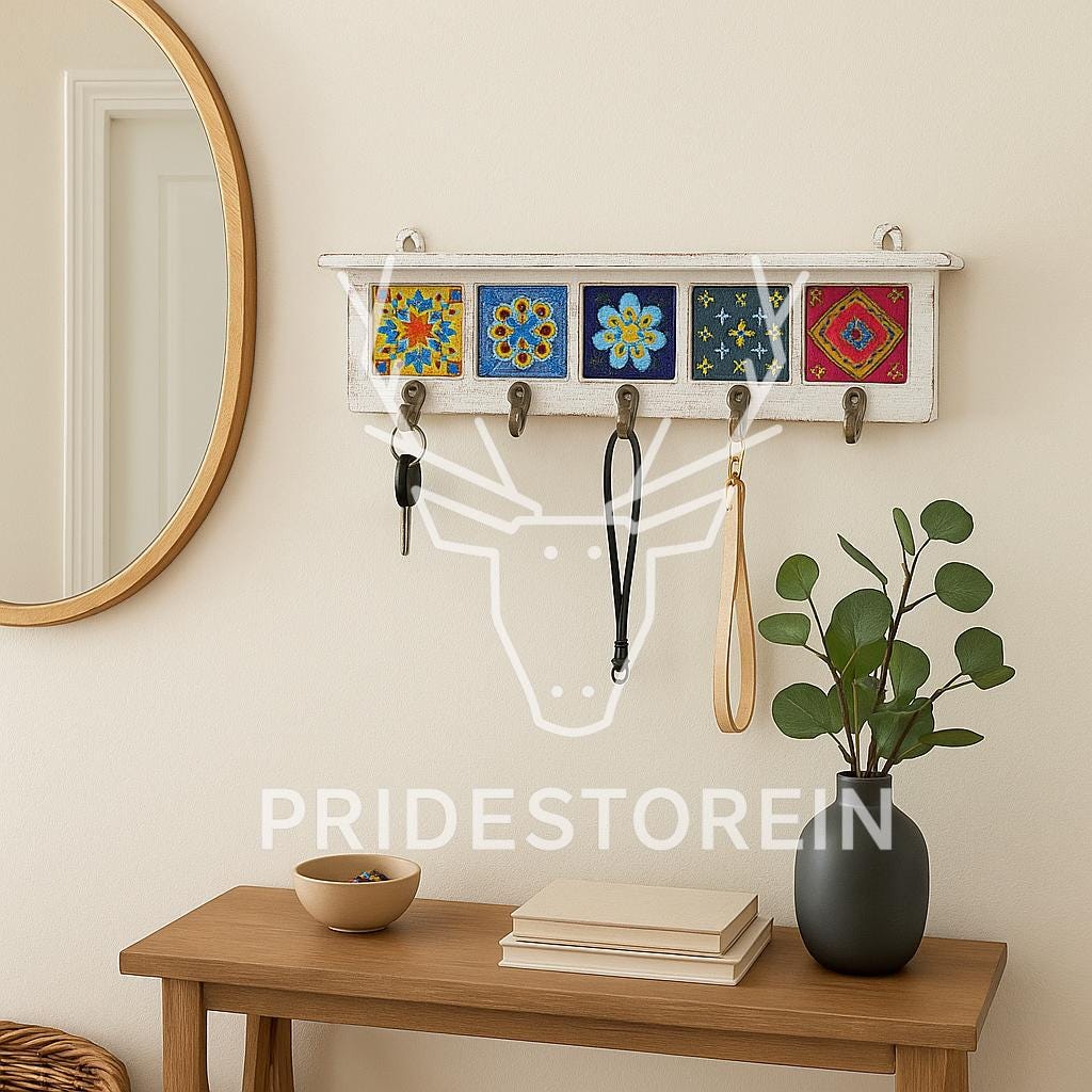 Chic Tile Key Rack for Entryway