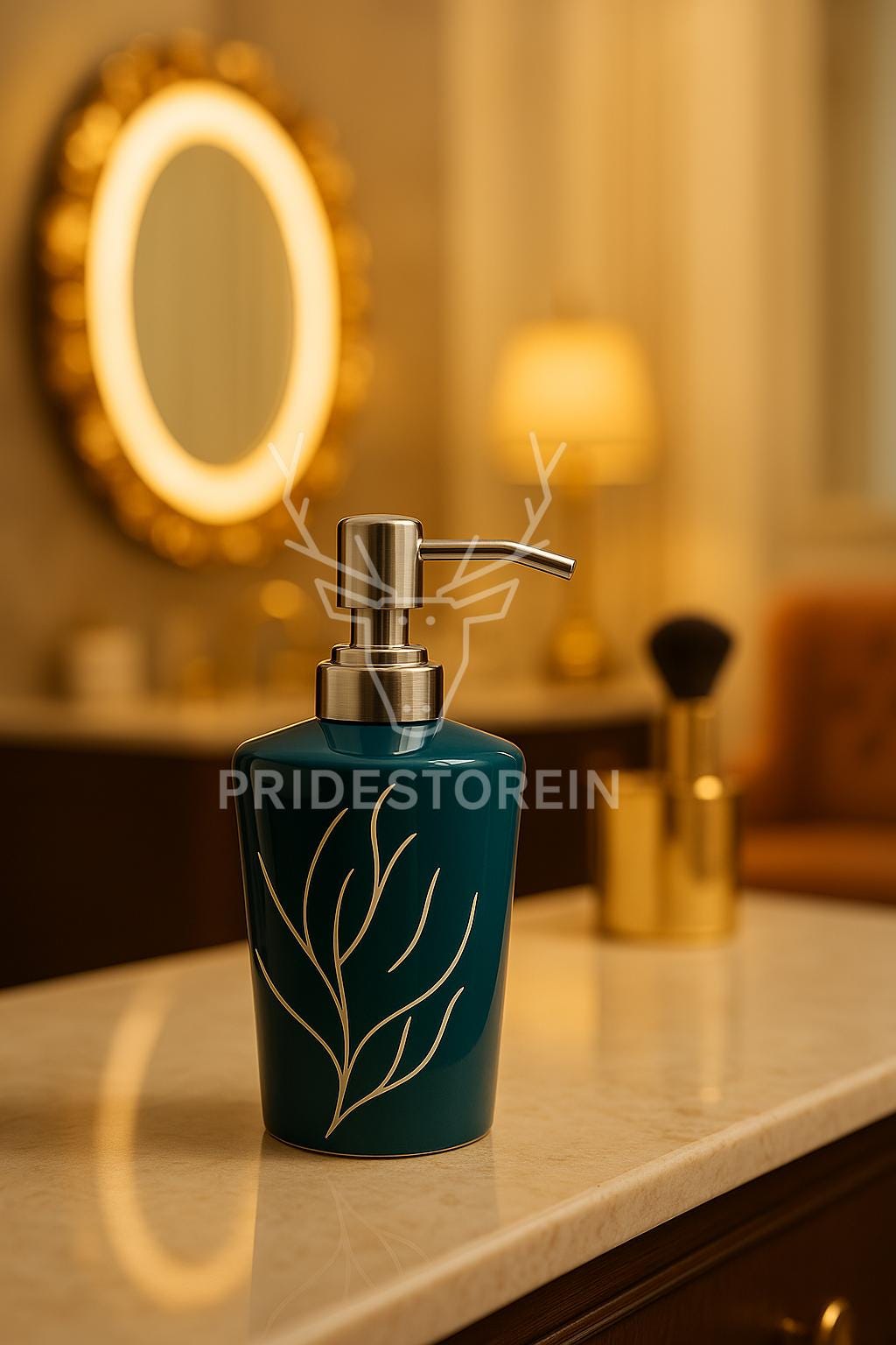 Elegant Blue Ceramic Soap Pump