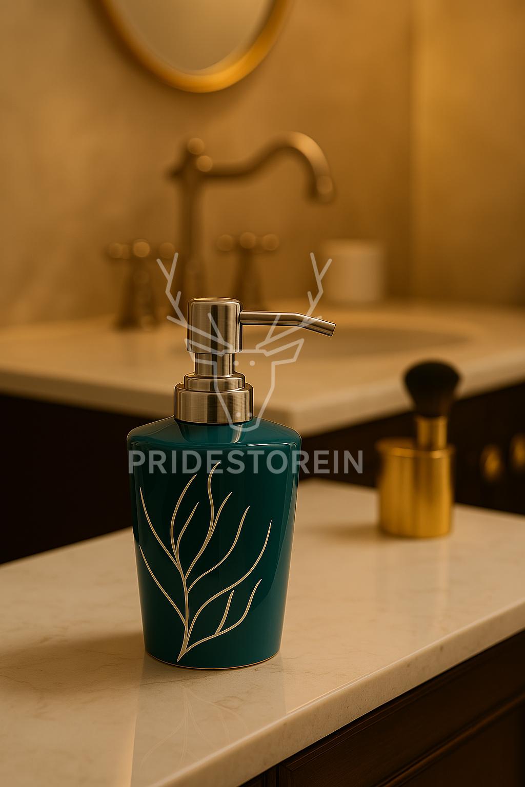 Elegant Blue Ceramic Soap Pump