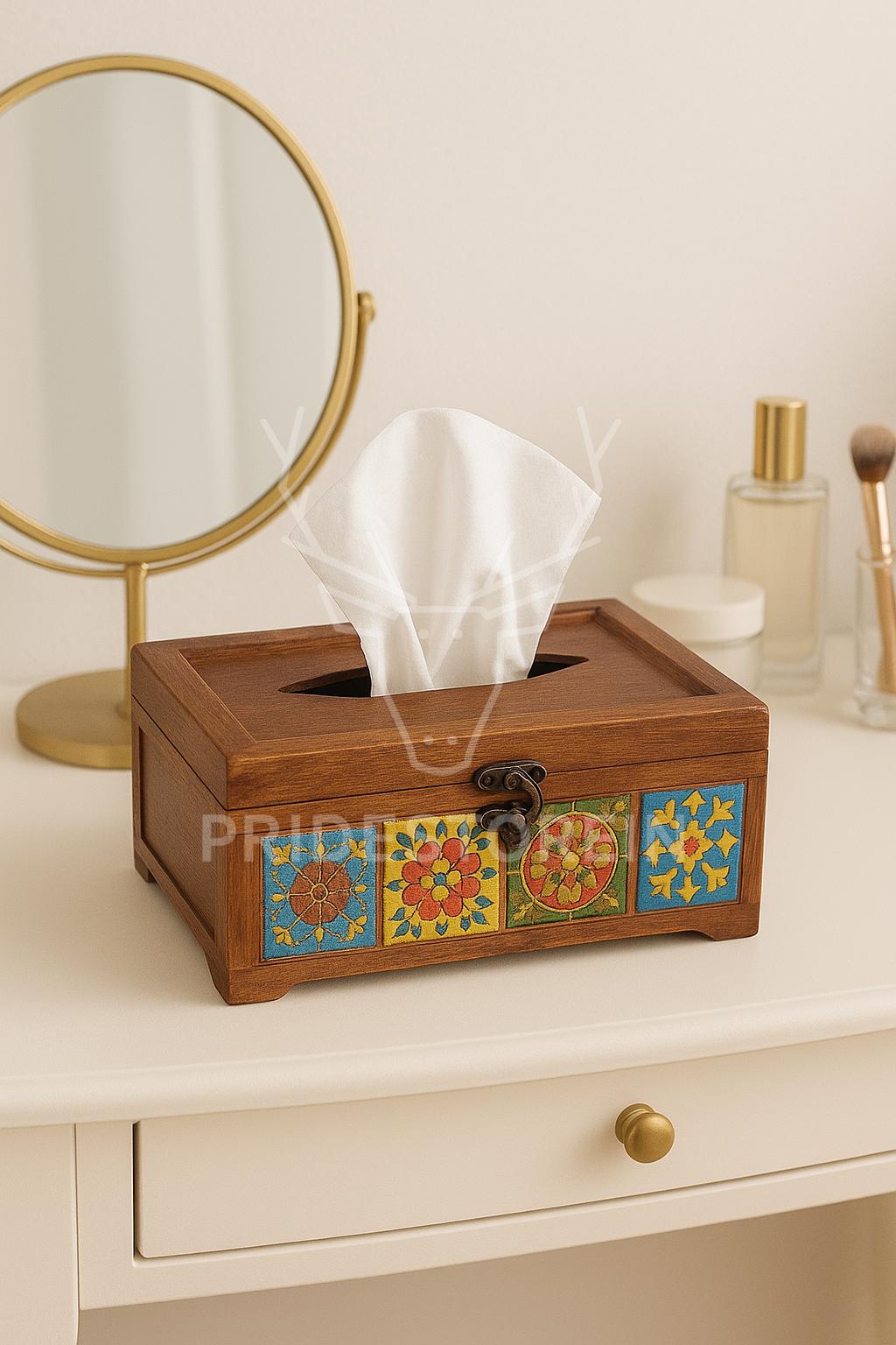 Artisan Tile Tissue Box Decor