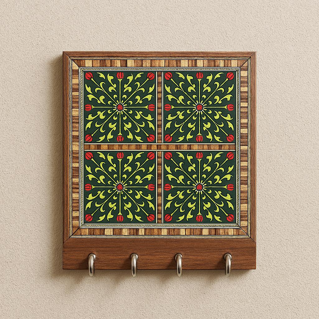 Boho Wood Key Holder Decor