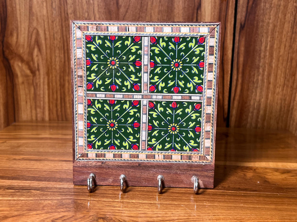 Boho Wood Key Holder Decor