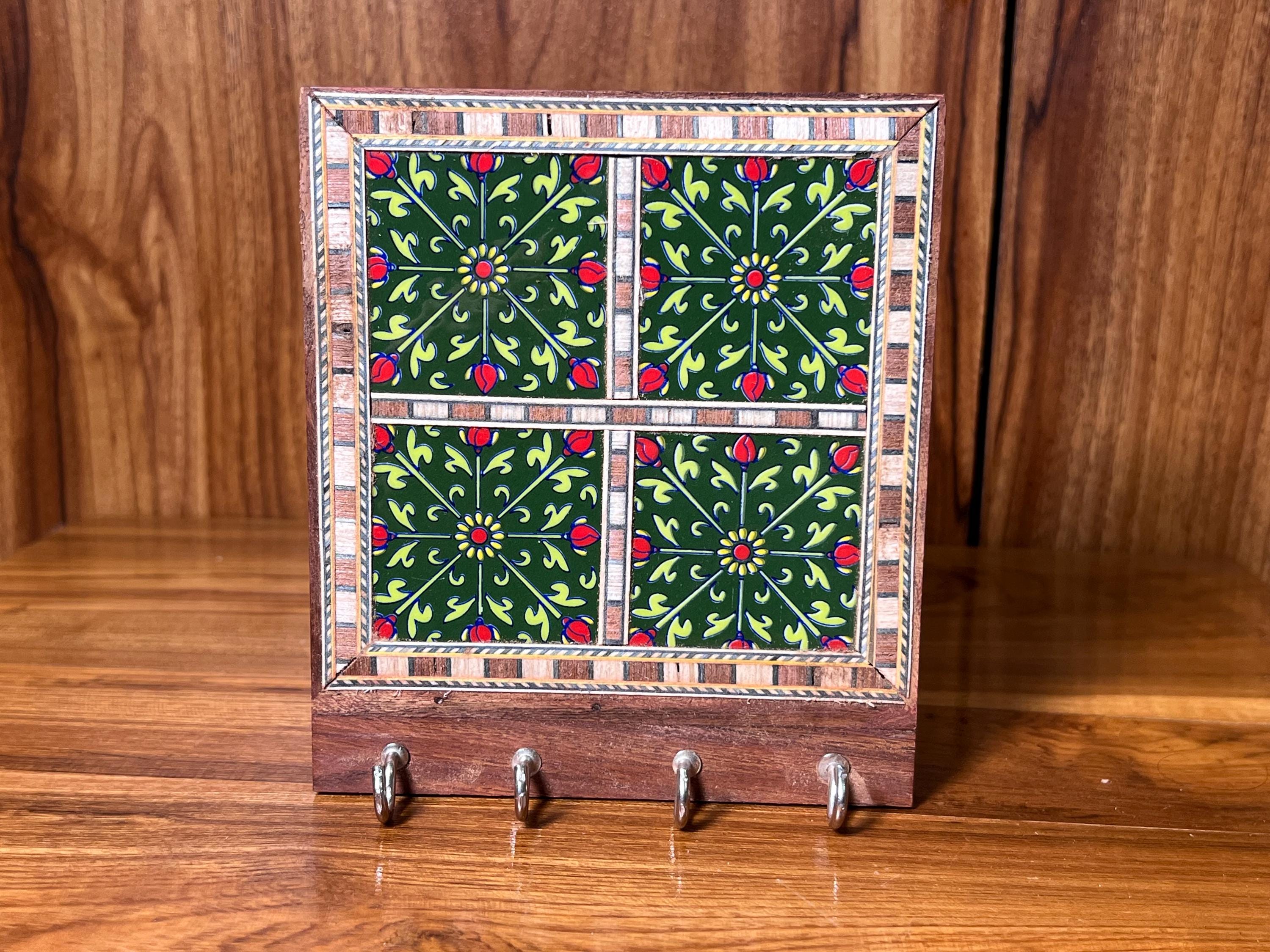 Boho Wood Key Holder Decor