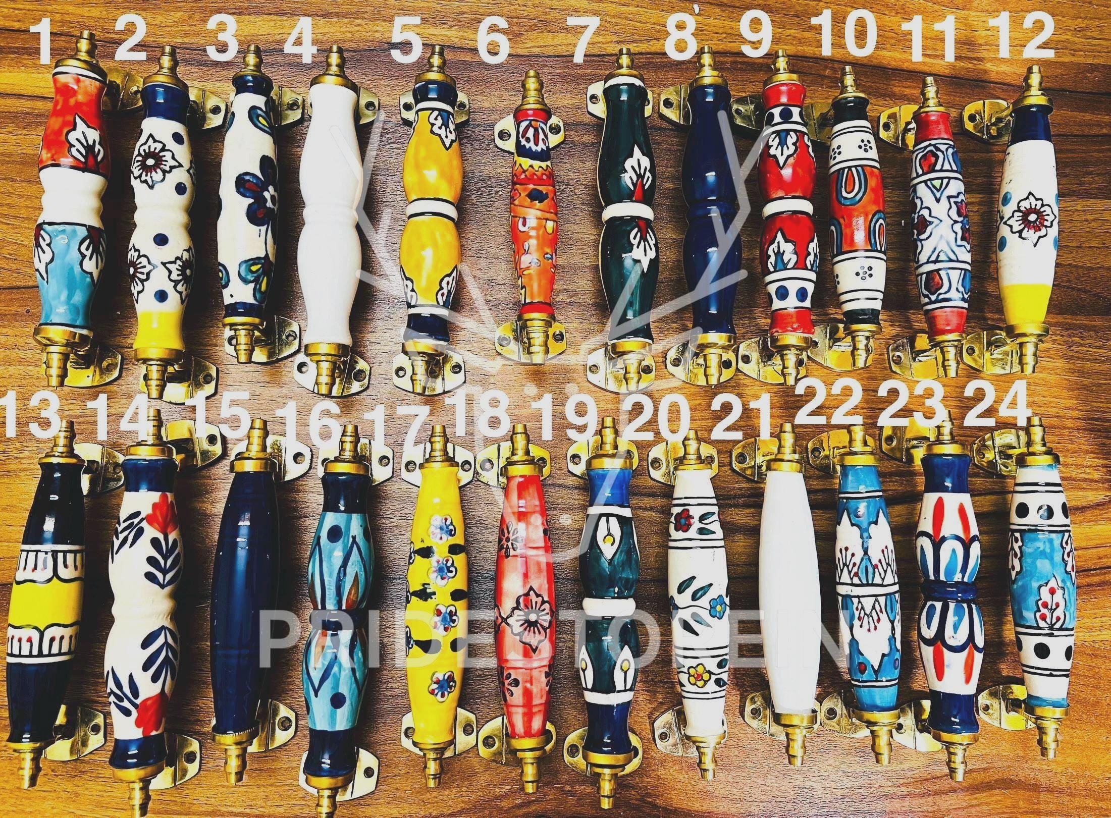 Boho Ceramic Flower Pulls