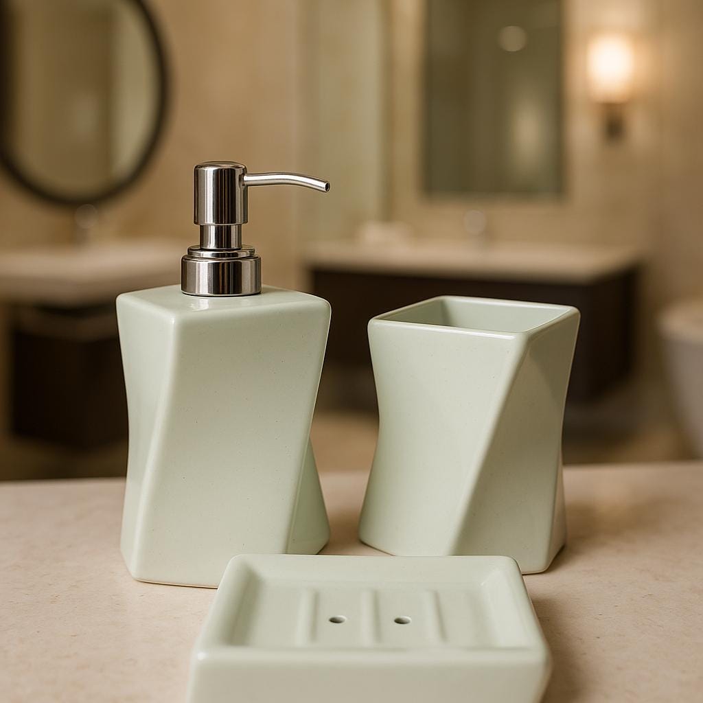 Sleek Ceramic Bath Set