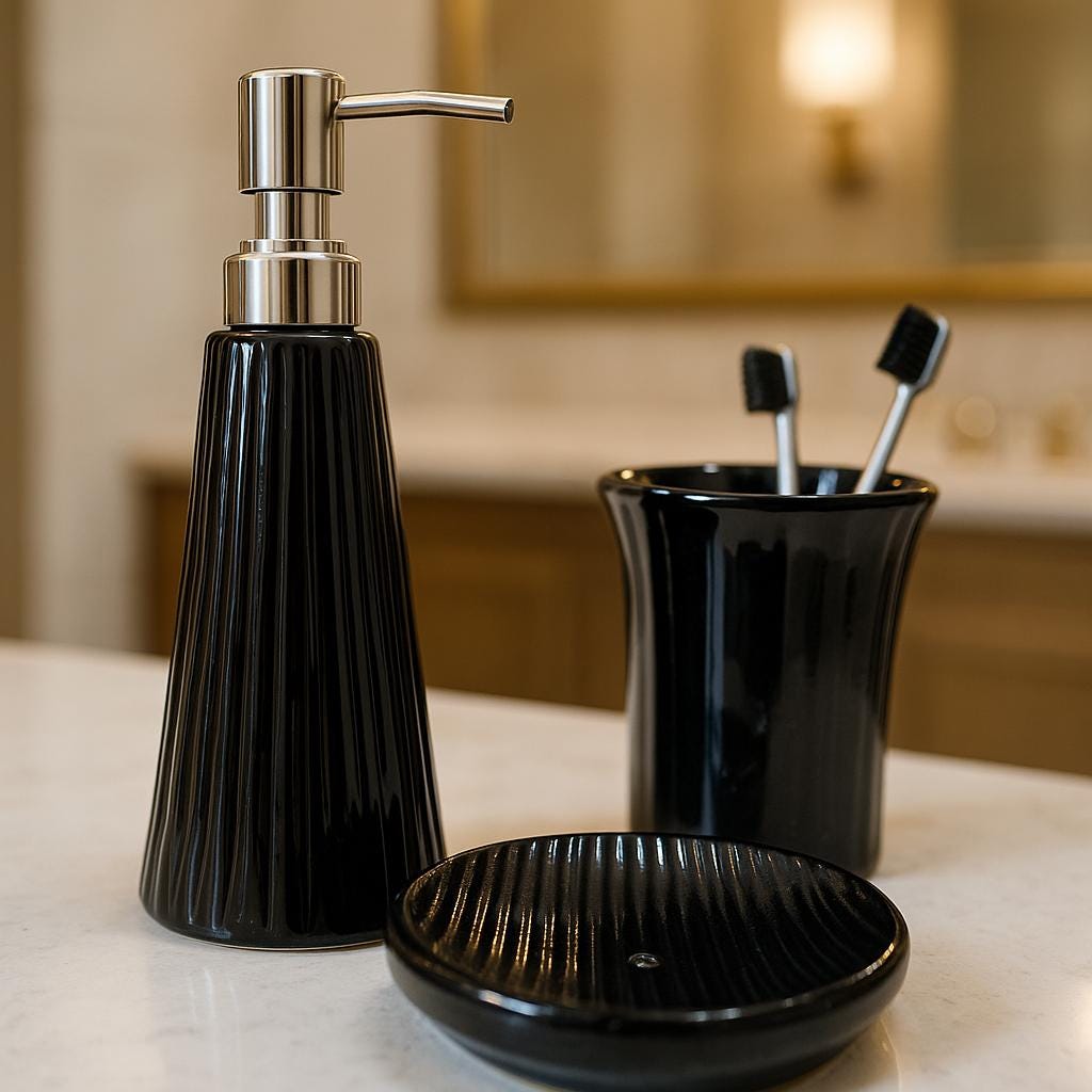 Sleek Black Bath Set Modern