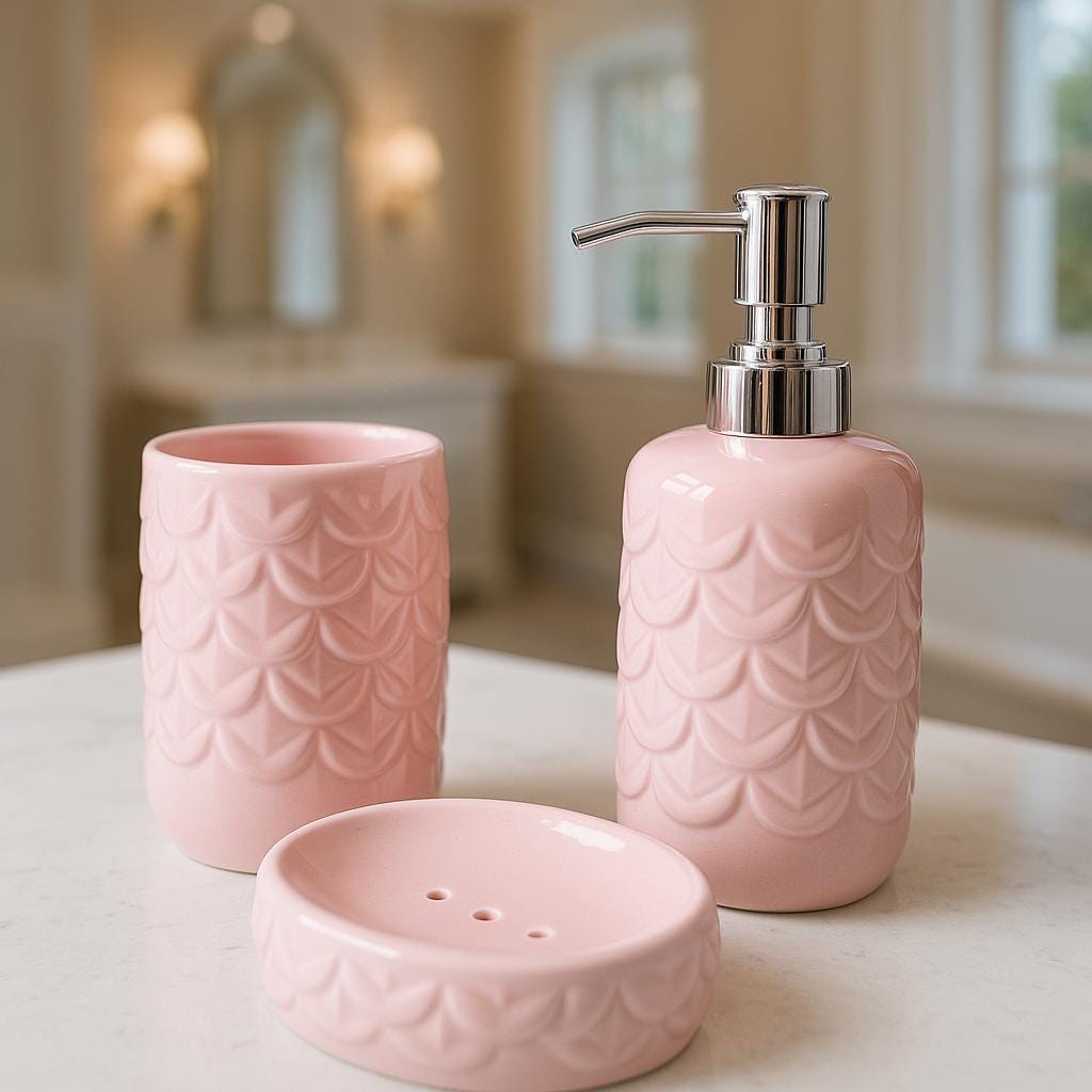 Chic Pink Bathroom Set