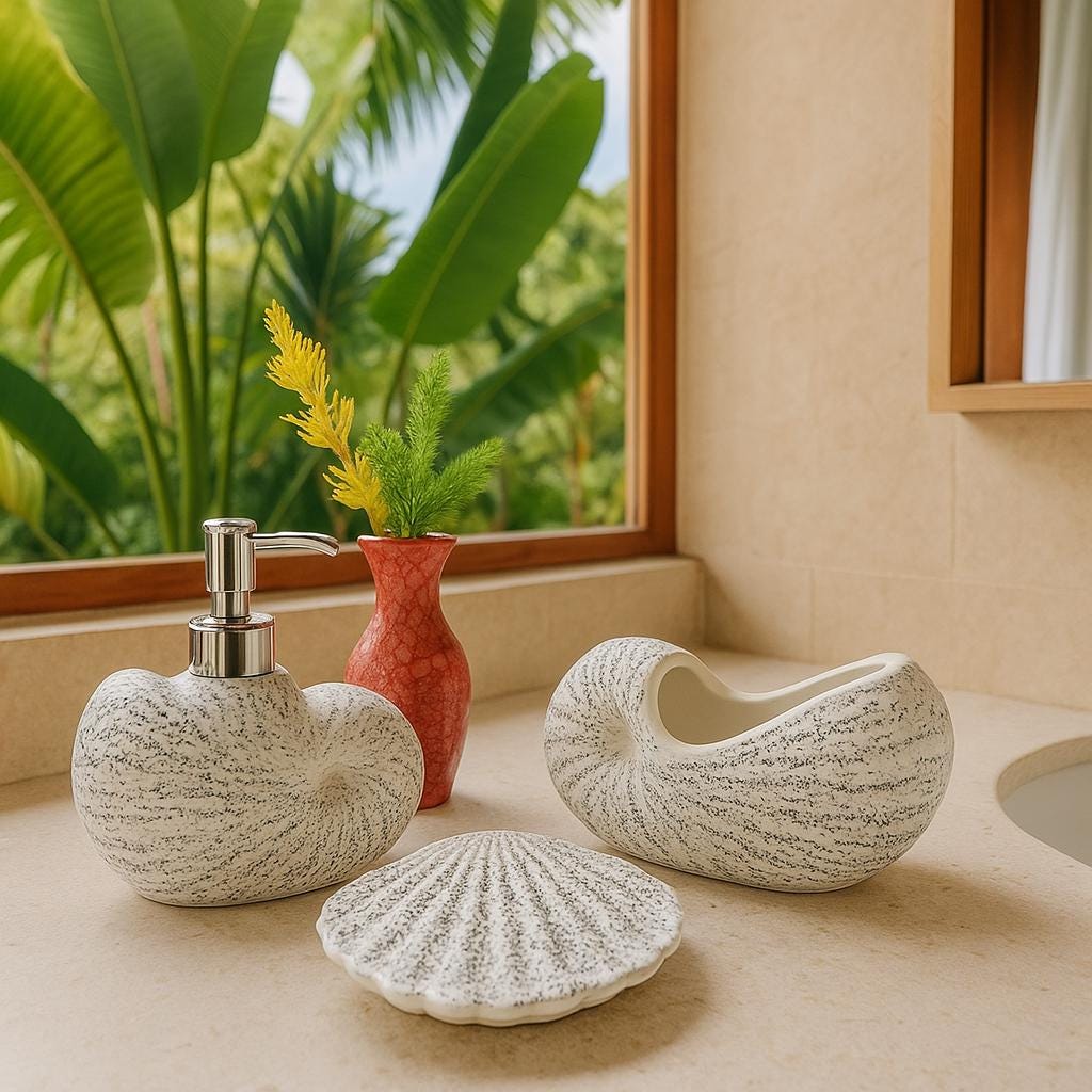 Coastal Ceramic Bath Set