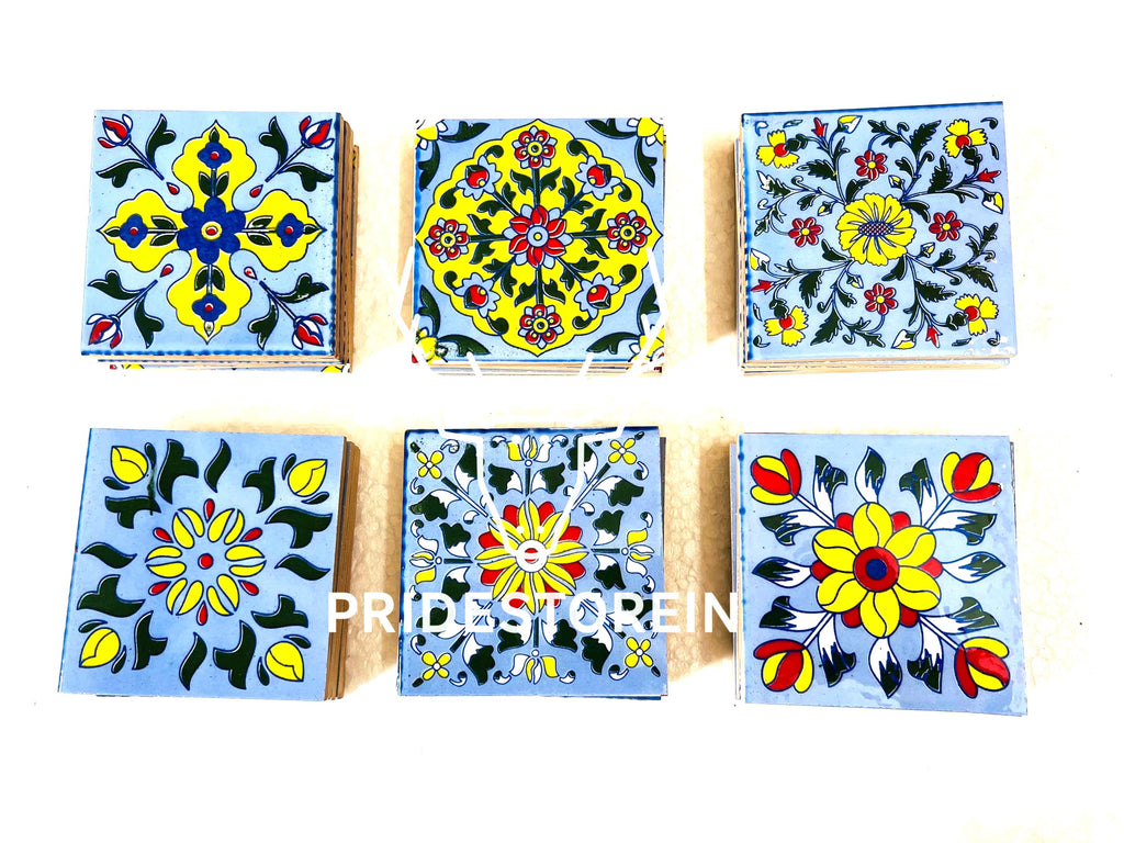 Hand Painted Floral Tiles 4x4