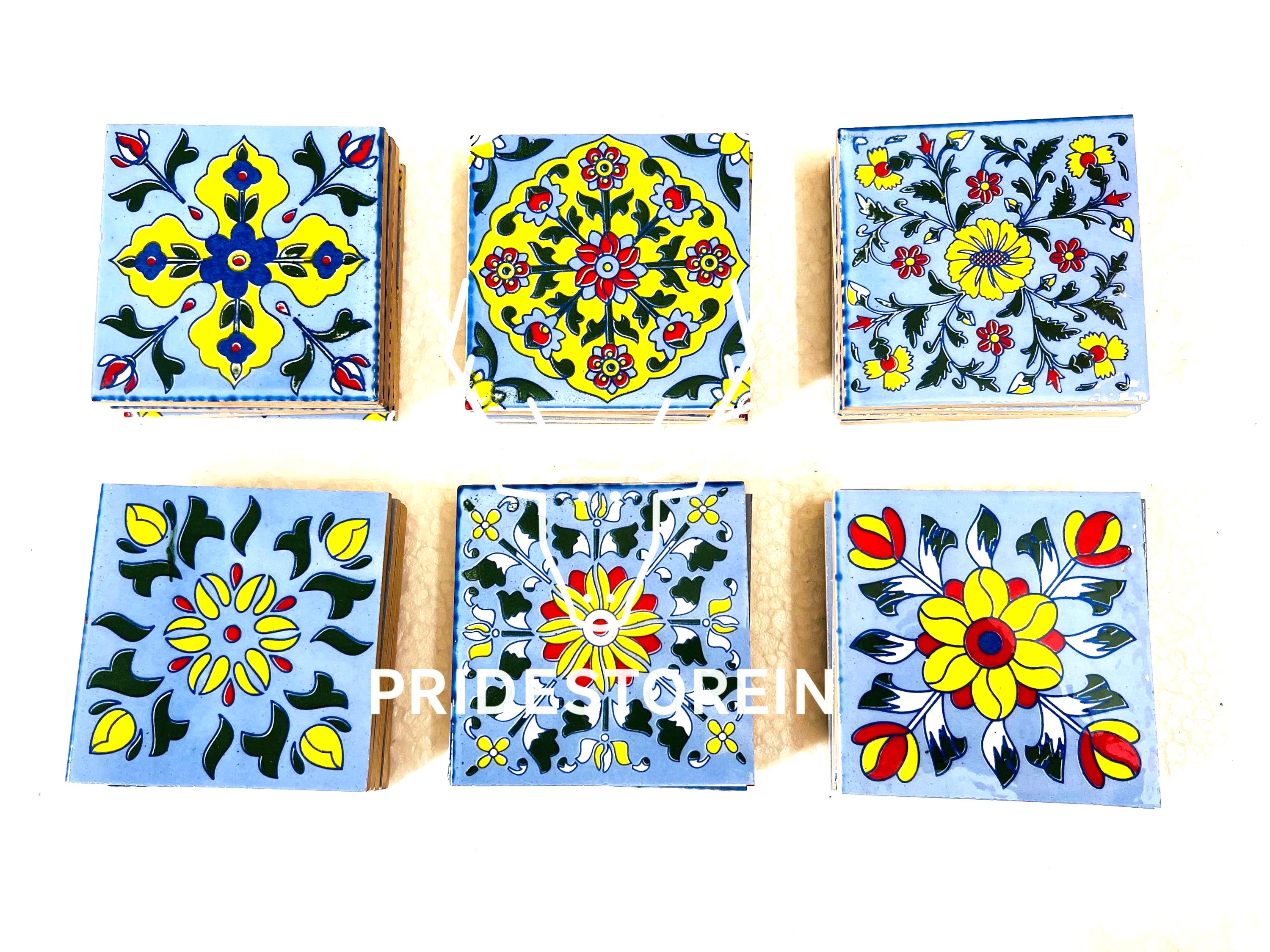 Hand Painted Floral Tiles 4x4