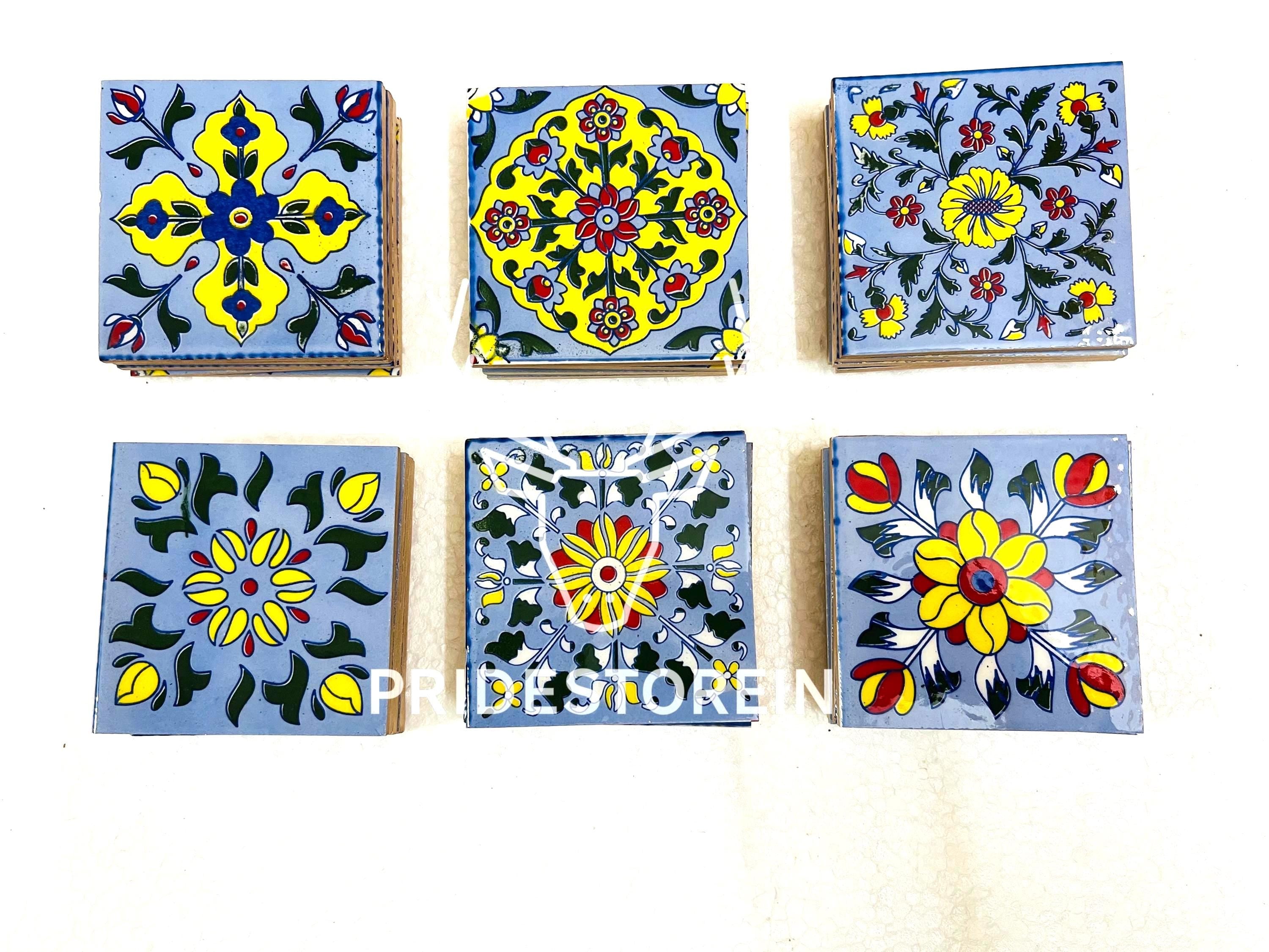 Hand Painted Floral Tiles 4x4