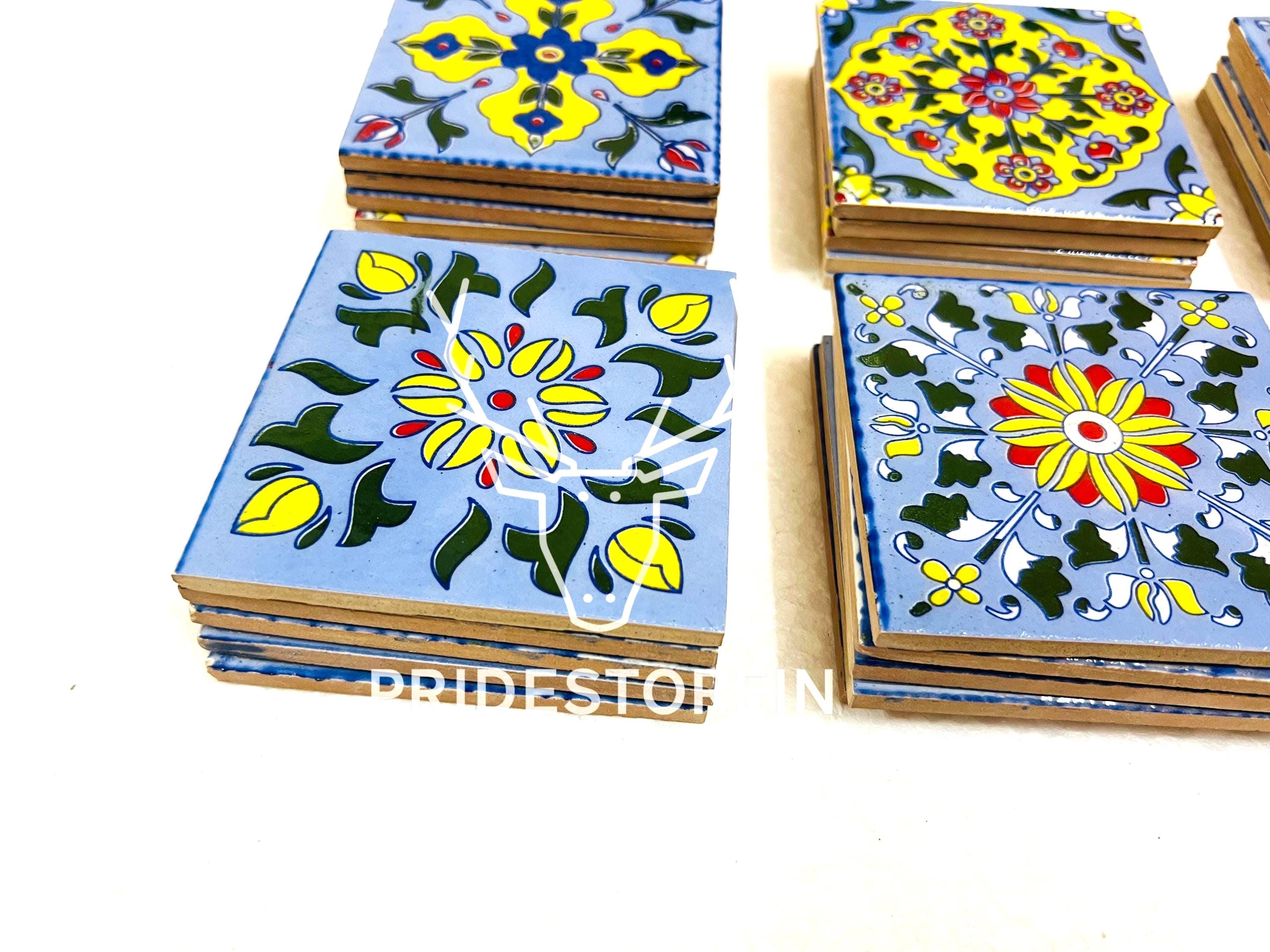 Hand Painted Floral Tiles 4x4