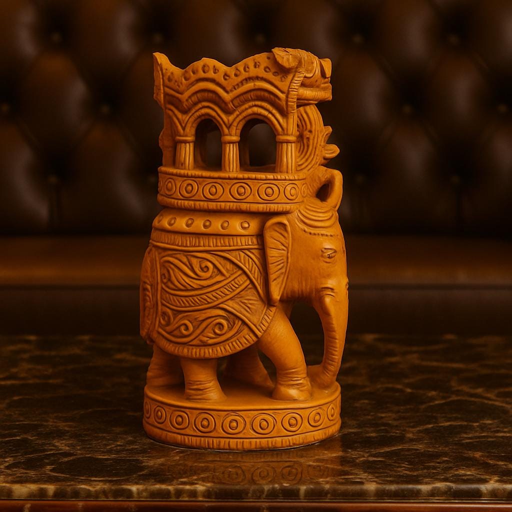 Hand-Carved Elephant Decor