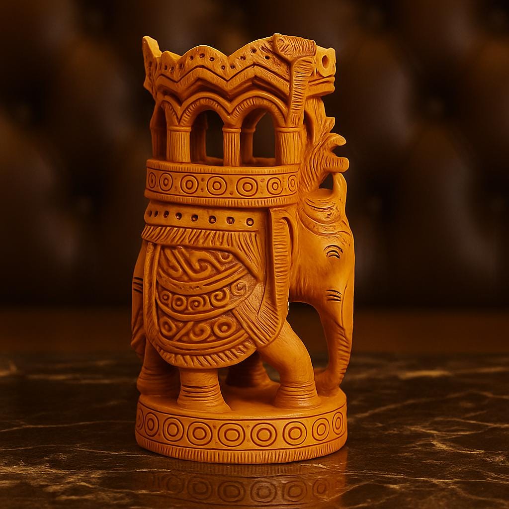 Hand-Carved Elephant Decor