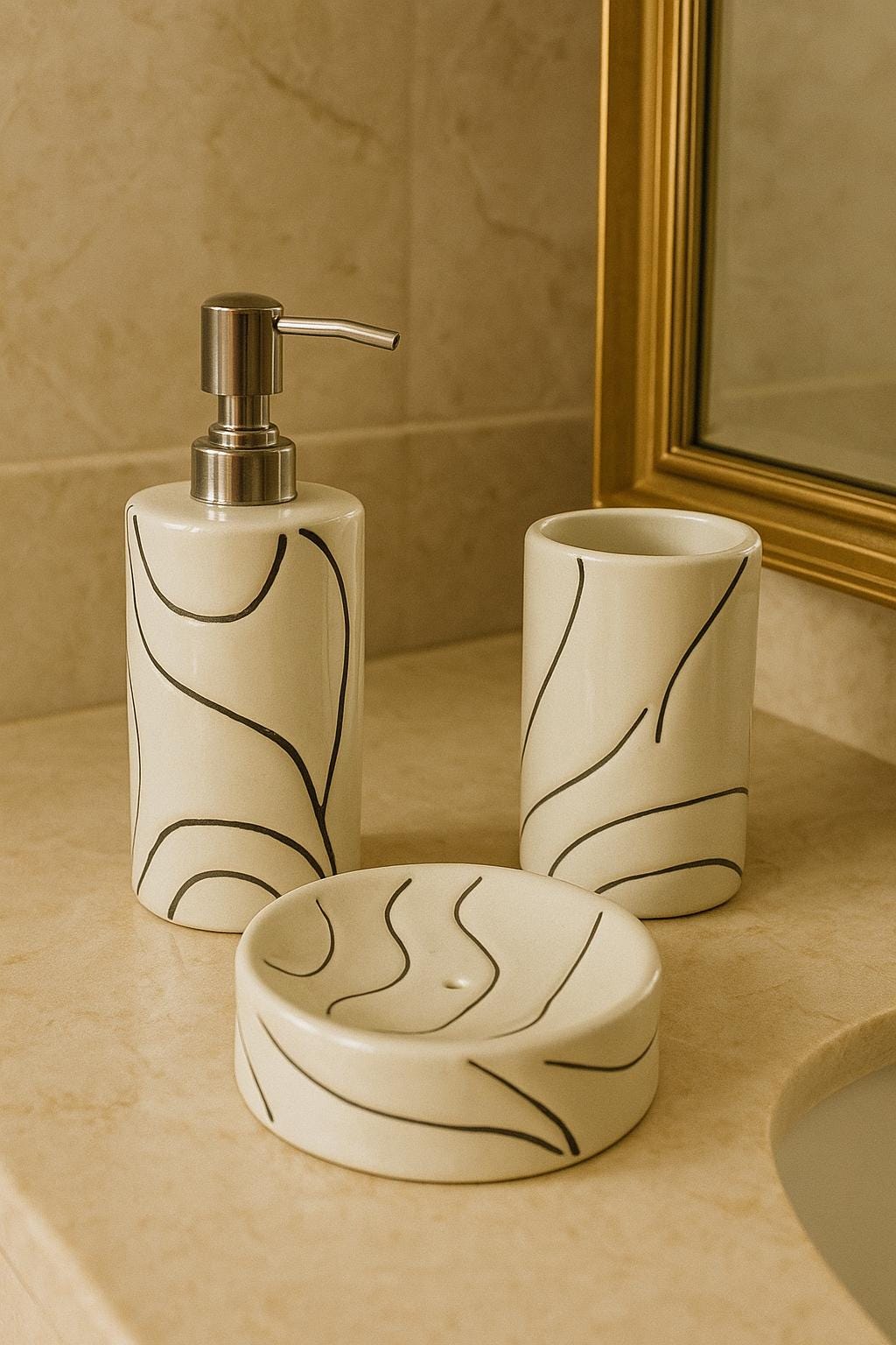 Minimalist Ceramic Bath Set