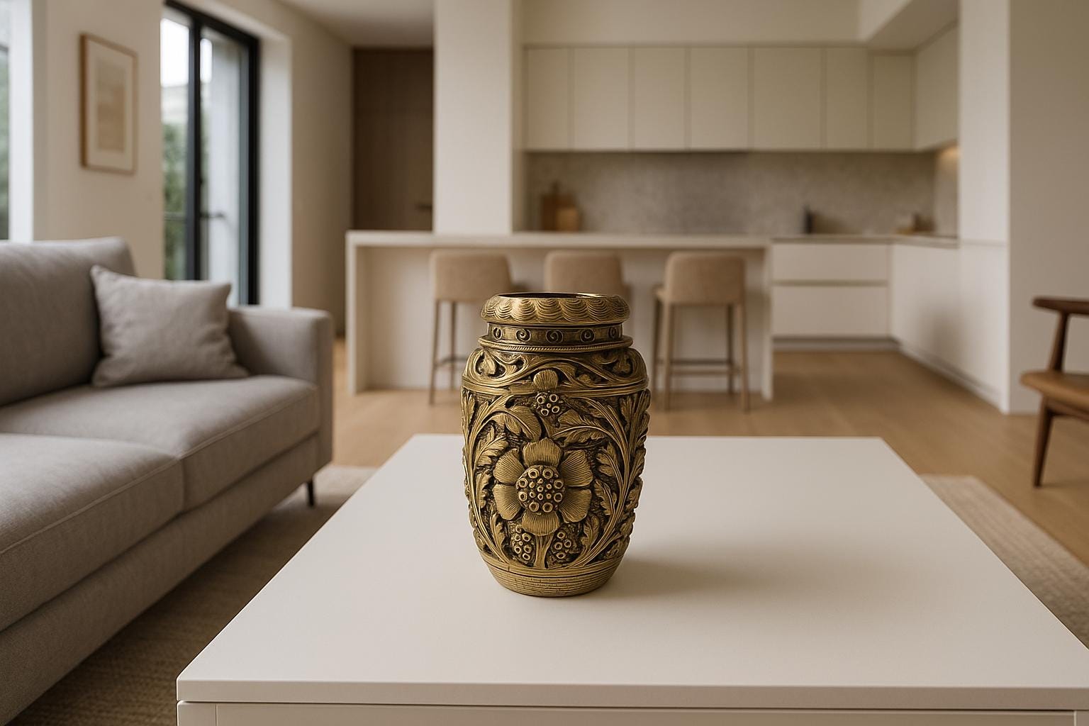 Hand Carved Wooden Vase Gift