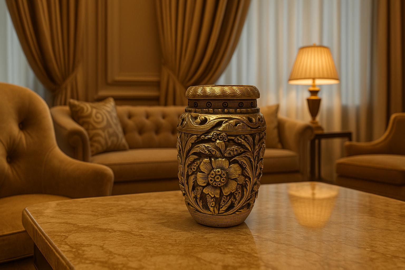 Hand Carved Wooden Vase Gift