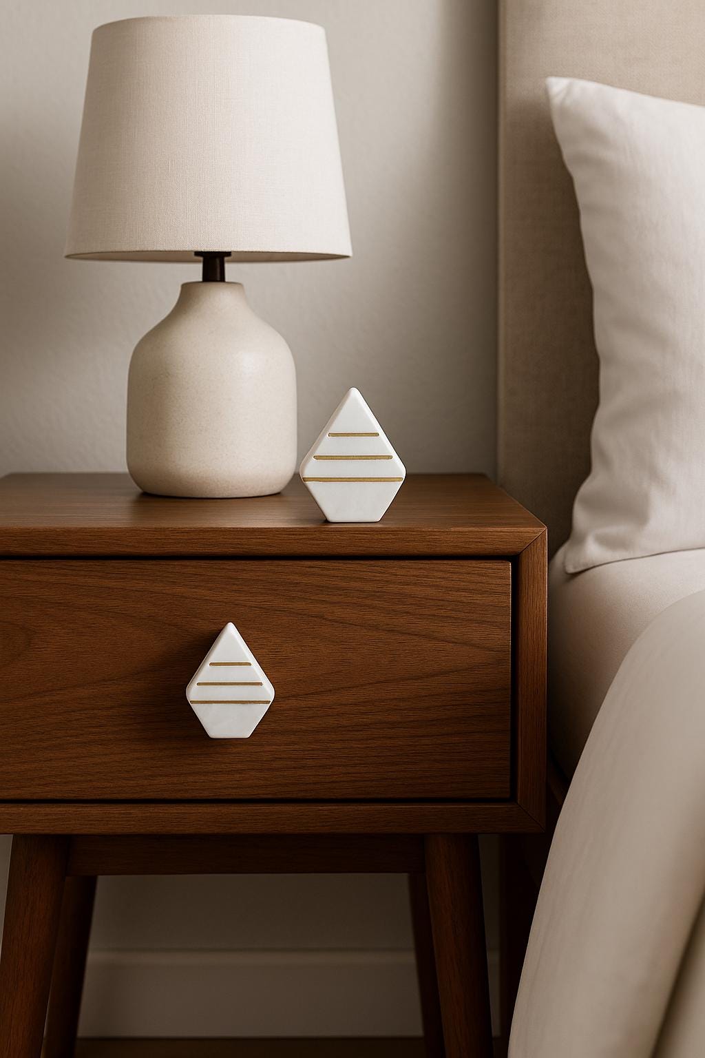 Elegant Marble & Brass Knobs