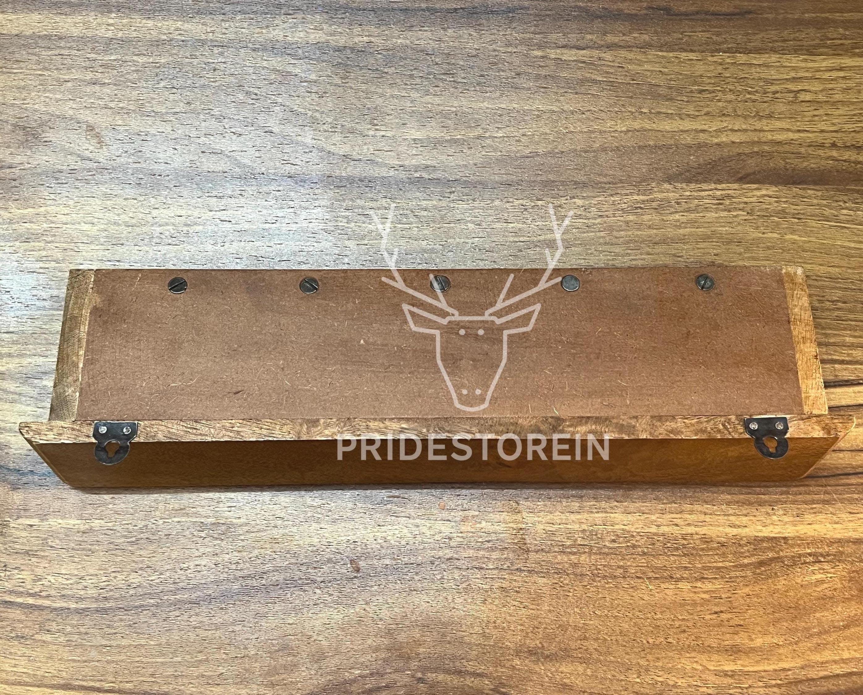 Ceramic Tile Key Rack - Wooden Wall Hook Organizer