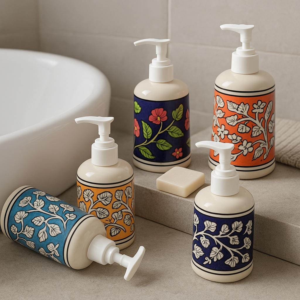 Colorful Floral Soap Dispenser