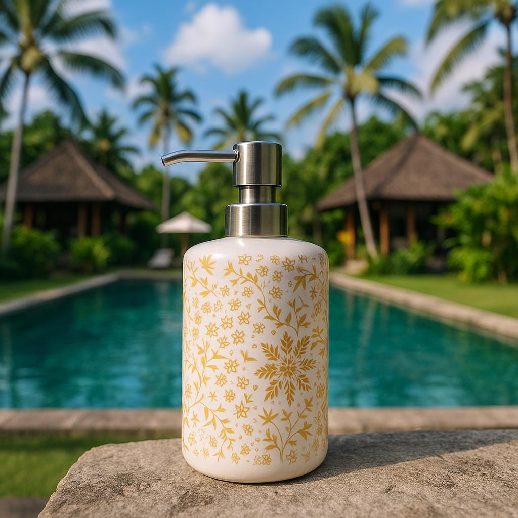 Golden Floral Soap Dispenser