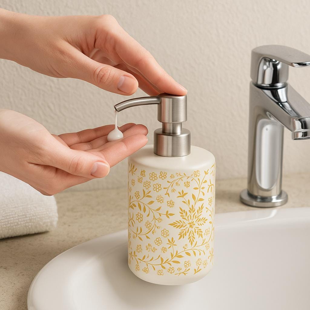Golden Floral Soap Dispenser