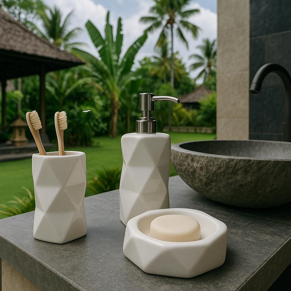 Chic Geometric Bath Set