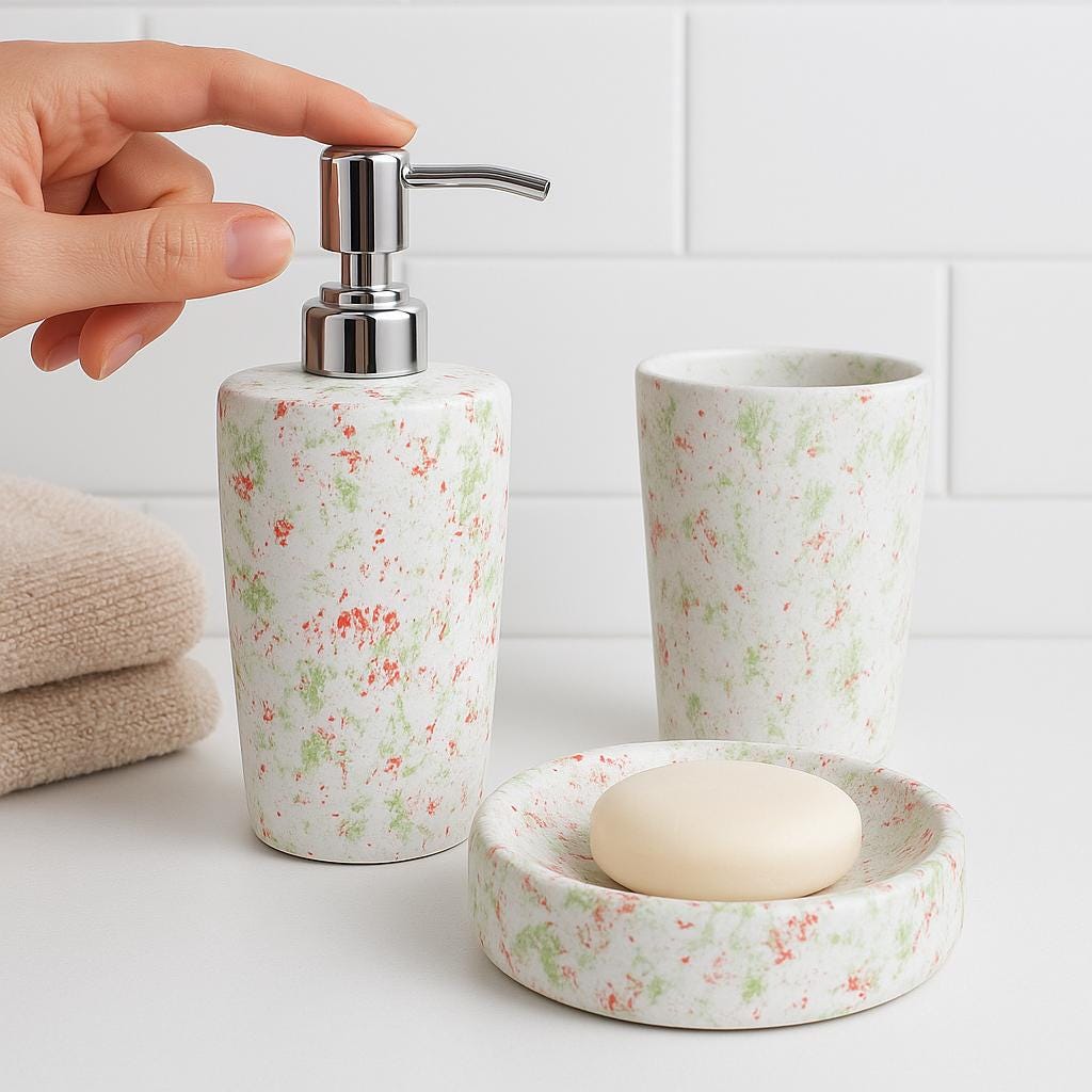 Rustic Floral Bathroom Set