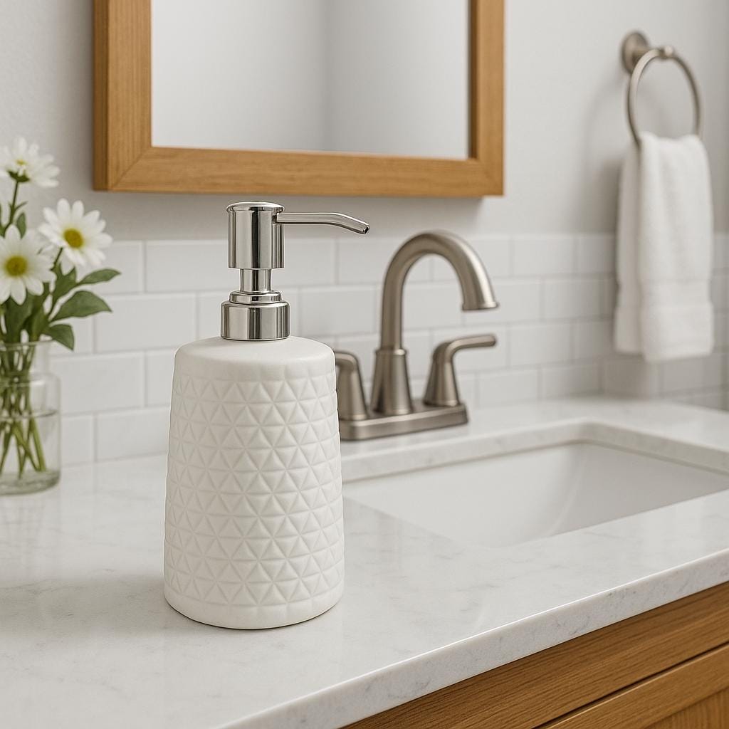Sleek White Soap Dispenser