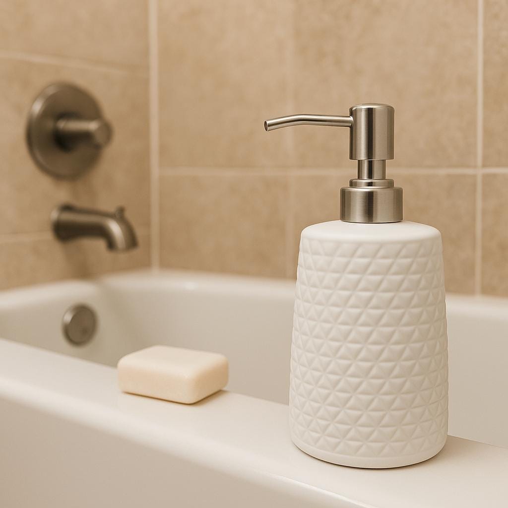 Sleek White Soap Dispenser