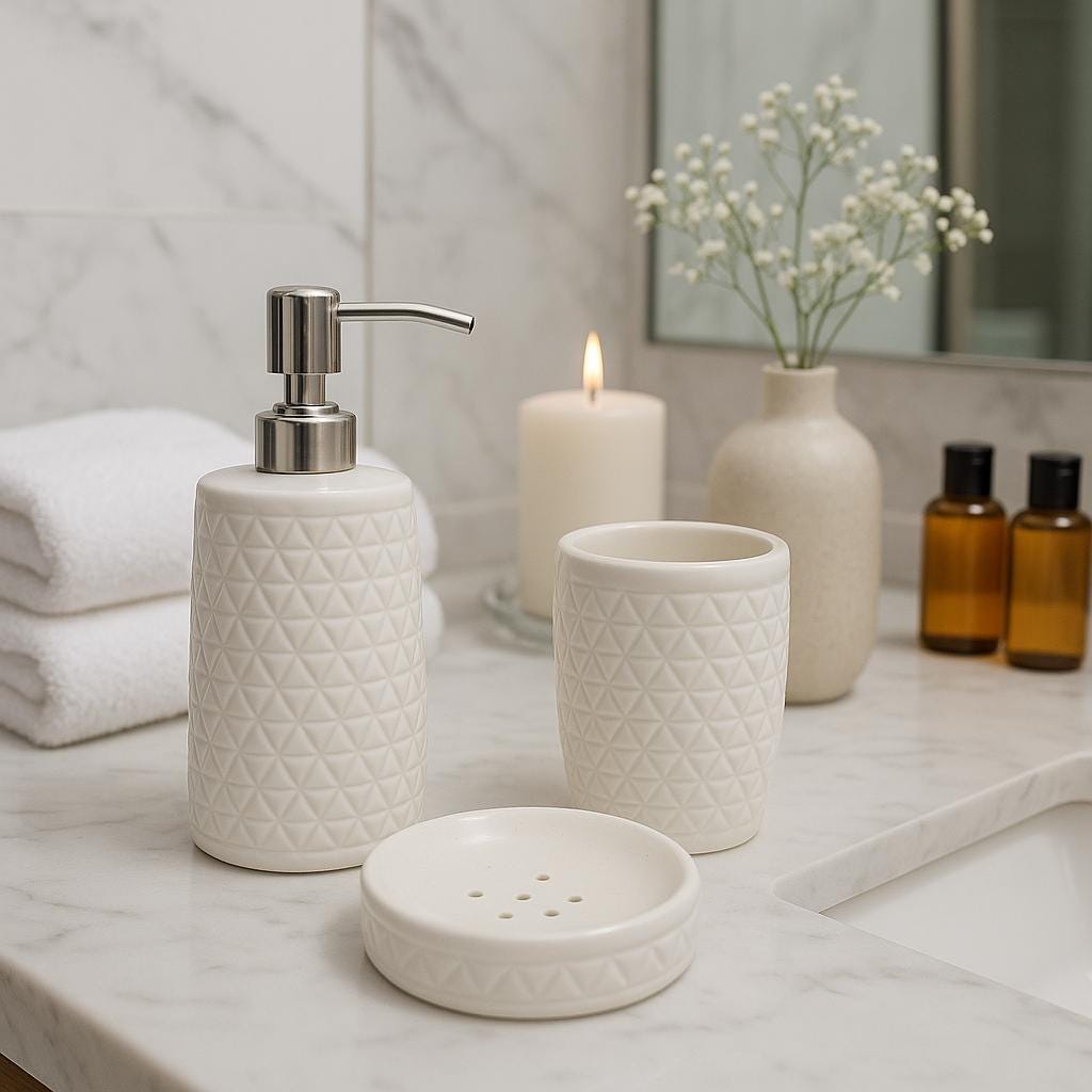 Elegant White Bath Set