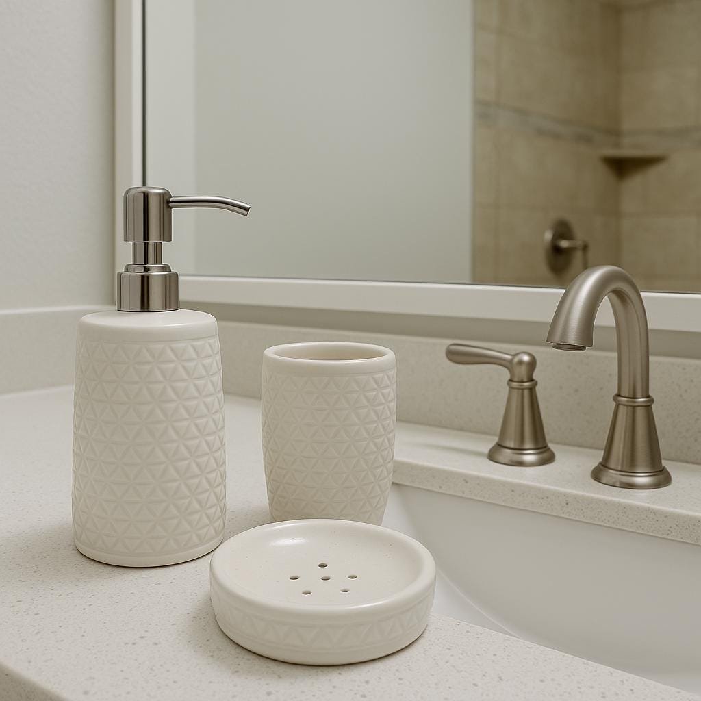 Elegant White Bath Set