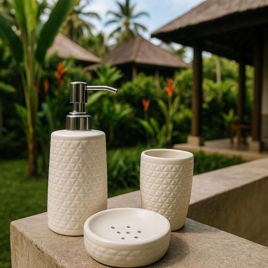 Elegant White Bath Set