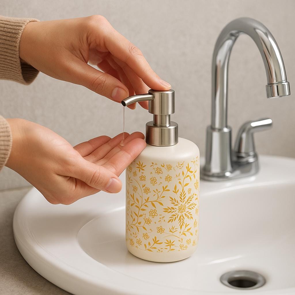 Vintage Floral Soap Dispenser