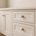 Elegant Ceramic Drawer Knob with Stainless Steel Base | Modern Furniture Hardware | Home Decor Accessory