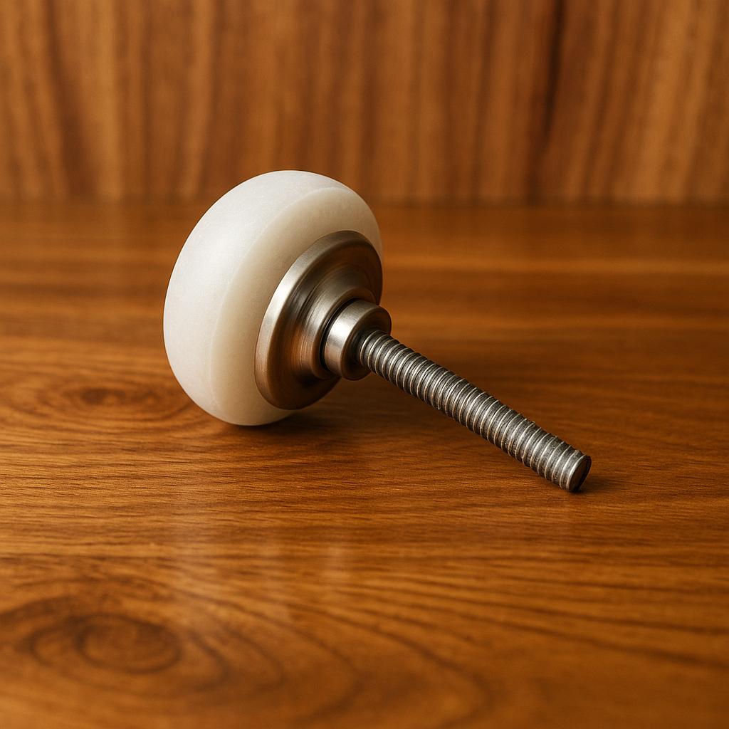 Elegant Ceramic Drawer Knob with Stainless Steel Base | Modern Furniture Hardware | Home Decor Accessory