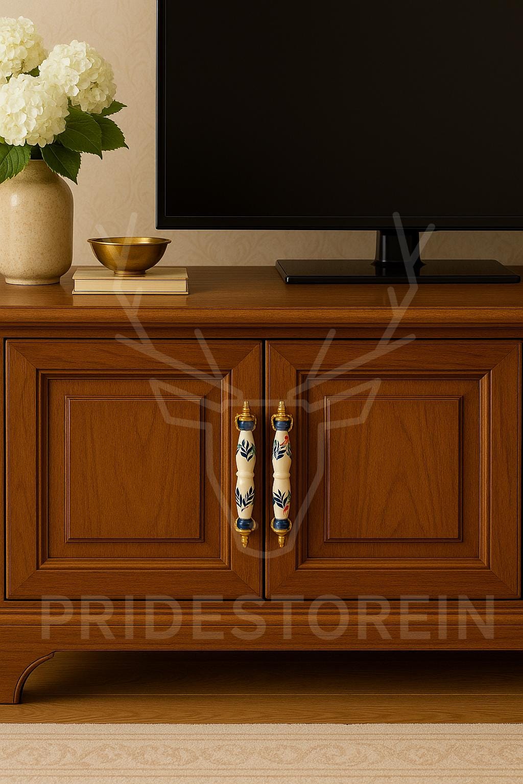 Floral Brass Cabinet Handles