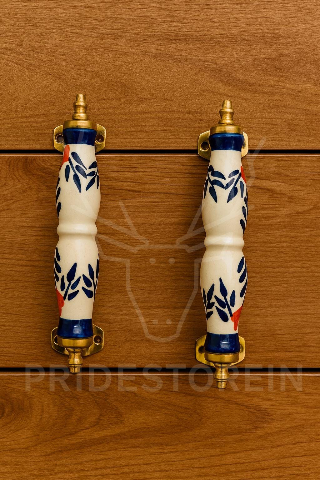 Floral Brass Cabinet Handles