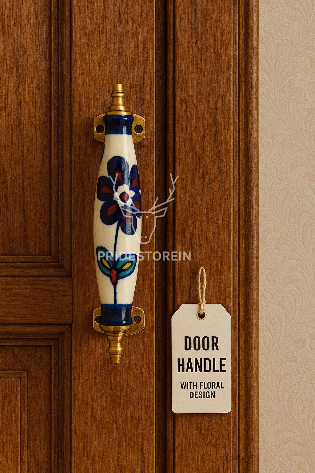 Elegant Floral Brass Cabinet Pull