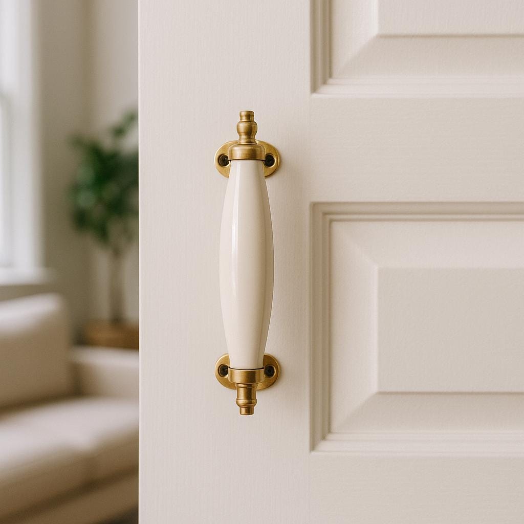 Chic White & Gold Drawer Pulls