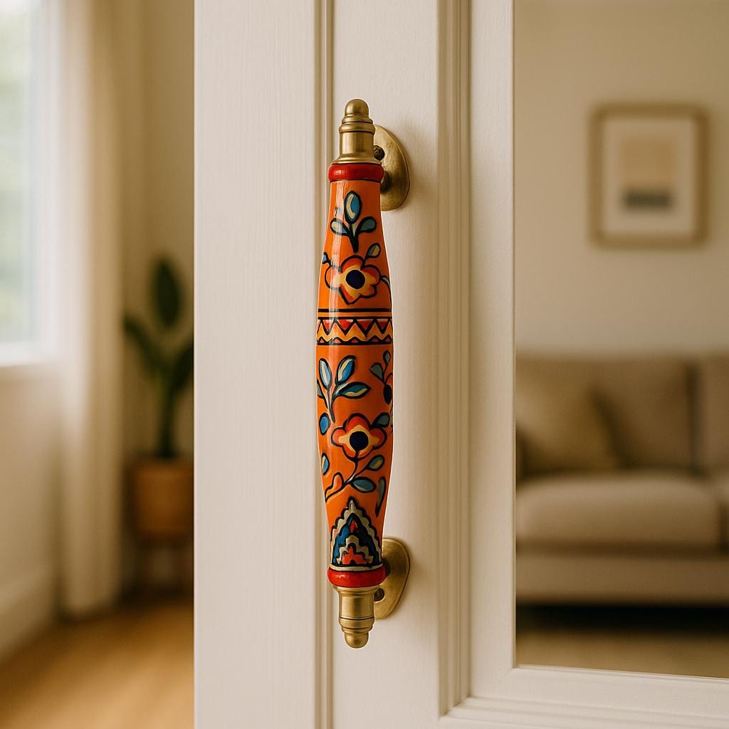 Vintage Ceramic Door Handles Set