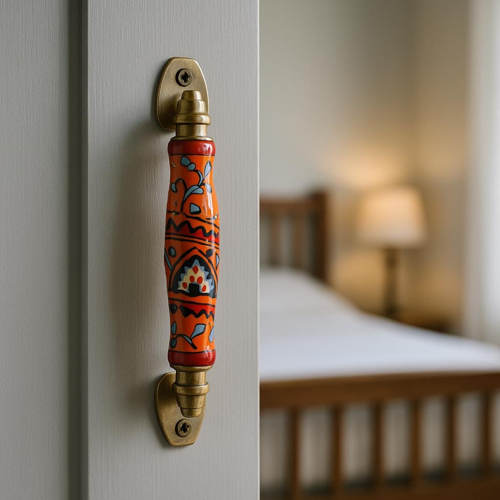 Vintage Ceramic Door Handles Set