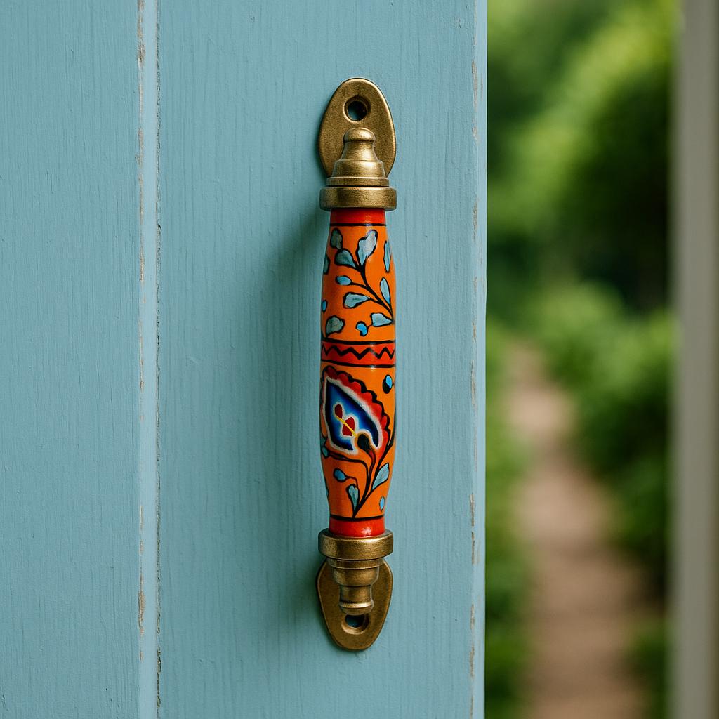 Vintage Ceramic Door Handles Set