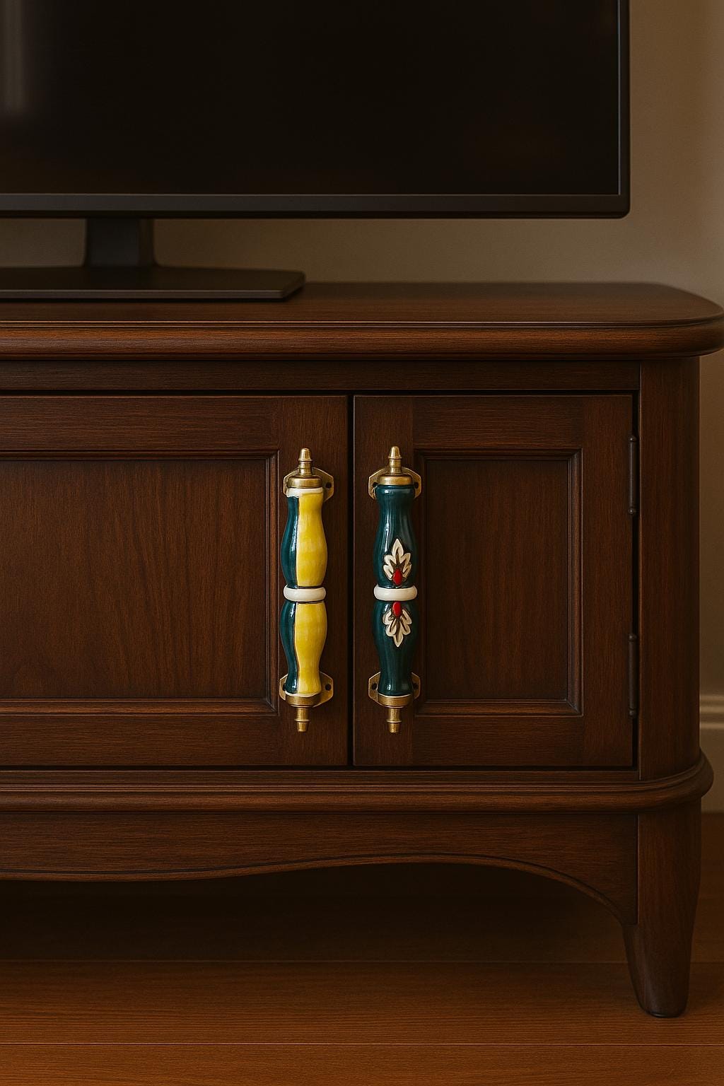 Floral Ceramic Drawer Pulls Set