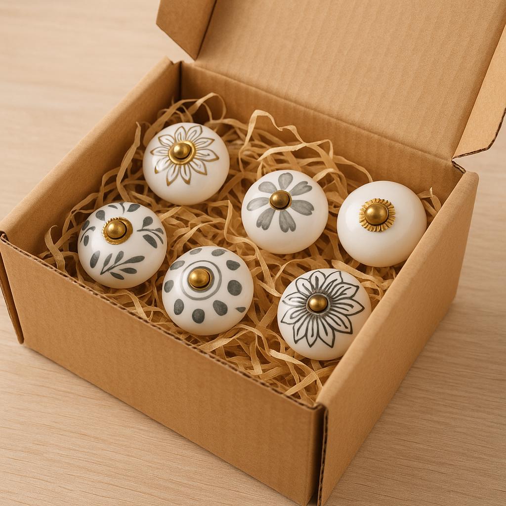 Chic Floral KnobsÑSet of 6