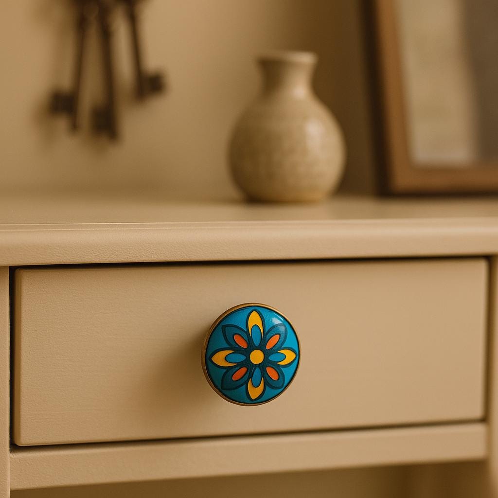 Vibrant Floral Knobs Set 6pk
